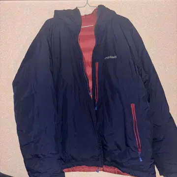 몽벨 콜로라도 후드티 리버서블 다운 자켓 네이비 x 빨간색