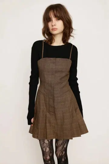 sly 2WAY FLAP PLEATS 원피스 브라운 체크 사이즈 1