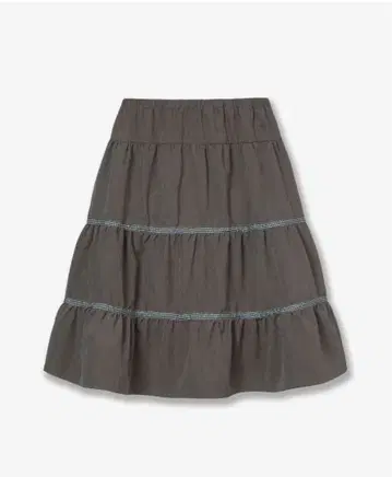 정품 Aeae CHECK MIDI TIERED SKIRT BROWN