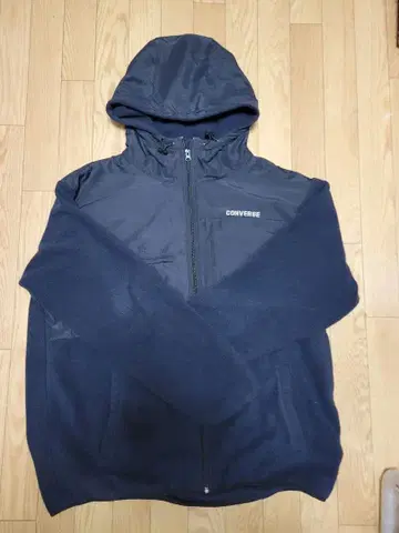 CONVERSE 네이비 풀 집업 후드티