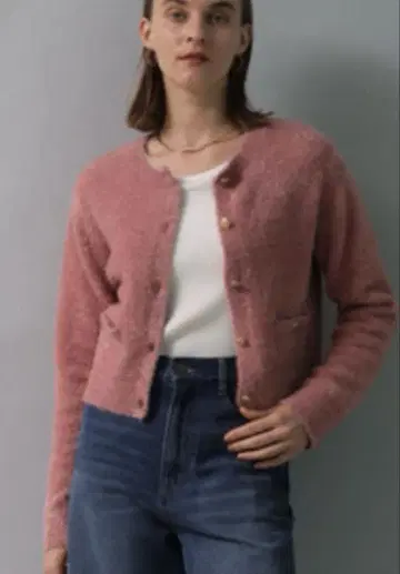 CADUNE 카듀네 반짝이는 니트 자켓 핑크 S 사이즈 워셔블
