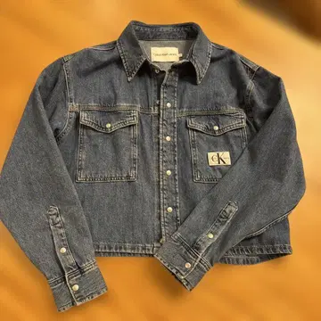 Calvin Klein Jeans 크롭 데님 자켓 XS