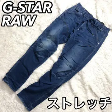 지스타로우 데님 팬츠 바이커 3D 스트레치 입체 재단 W32