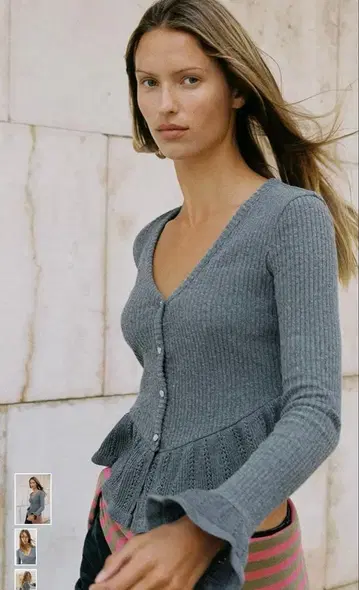 ZARA 소프트 프릴 자켓 그레이 S 사이즈