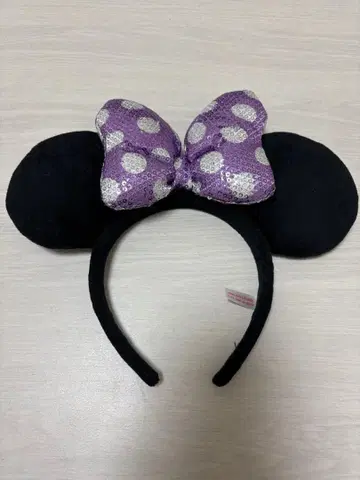 미니 마우스풍 머리띠 블랙 보라색