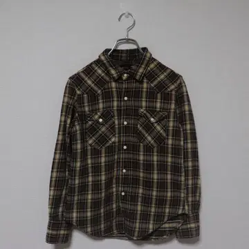 Ues 웨스 구형 택 웨스턴 플란넬 셔츠 긴팔 셔츠 36-38 여성용