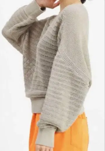 78 택 포함 미사용 새상품 정가 19800엔 베이지 드롭 숄더 니트