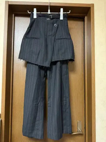 MAISON SPECIAL 스트라이프 하이웨스트 와이드 팬츠