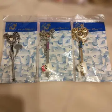 디즈니씨 10주년 한정품 백 체인 3종 세트