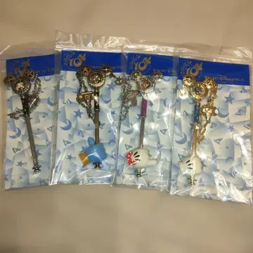 디즈니 씨 10주년 한정판 백 체인 4종 세트