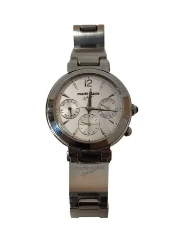 마리끌레르 스포츠 손목시계 쿼츠 여성용 요일 날짜 스테인리스