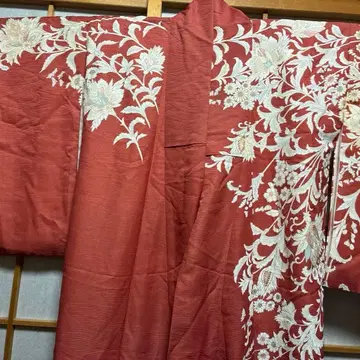 빨간색 꽃무늬 호몬기, 새상품급, 새상품, 얇은 소재