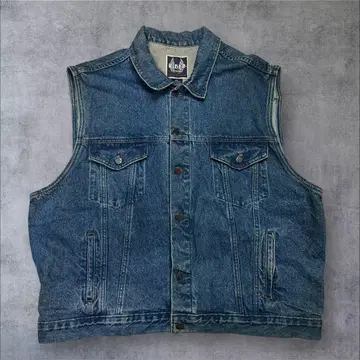 할리데이비슨 데님 베스트 뒷면 거대 엠보 가죽 2XL