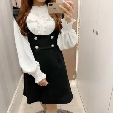 evelyn 하트 비쥬 점프 스커트