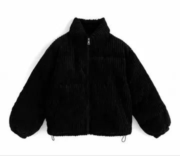 GRL 코듀로이 다운 자켓 블랙