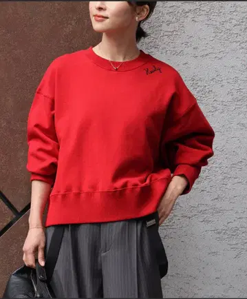 JOURNAL STANDARD relume 자수 로고 맨투맨 레드