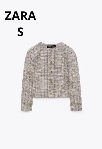 ZARA 노카라 트위드 자켓 S