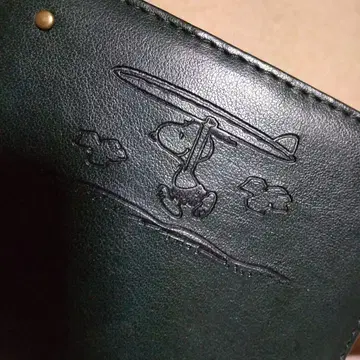 스누피 접이식 지갑 그린