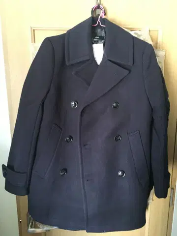 새상품 H&M 트윌 피코트 네이비/42