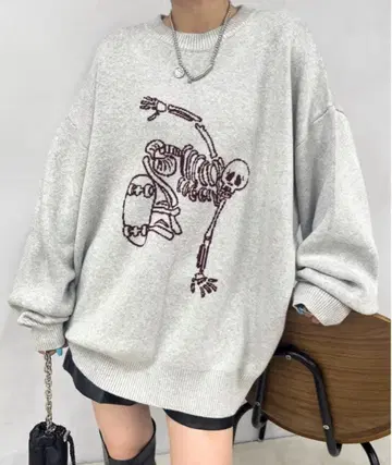 WHO'S WHO gallery 스컬 스케이트 빅 니트