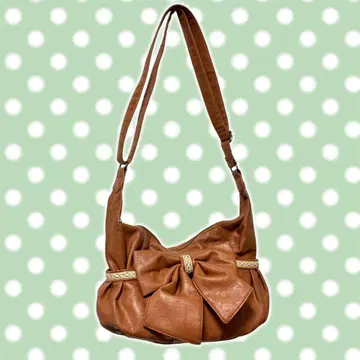 가격 인하 y2k 모리걸 페어리 그런지 브라운 리본 숄더백