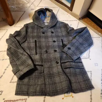 그레이 계열 체크 울 코트 사이즈 3