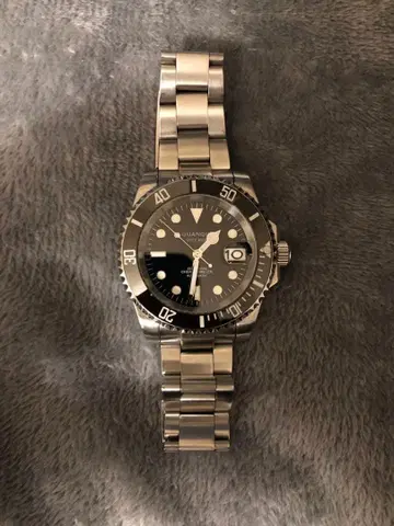 남성용 자동 와인딩 손목시계 블랙