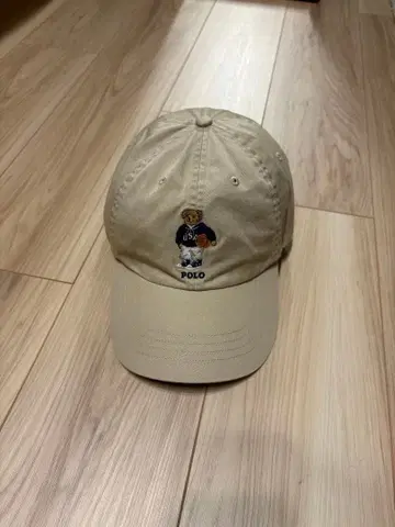 POLO 자수 곰 베이지 캡