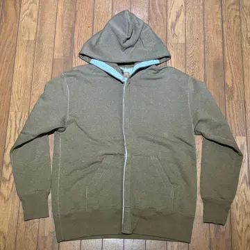 새상품 BROWN by 2-tacs 스냅 후드티 카키 베이지