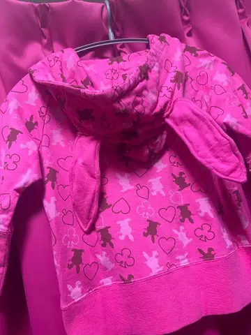 헤이세이 갸루 당시 물건 JSG 토끼 귀 후드티 셋업