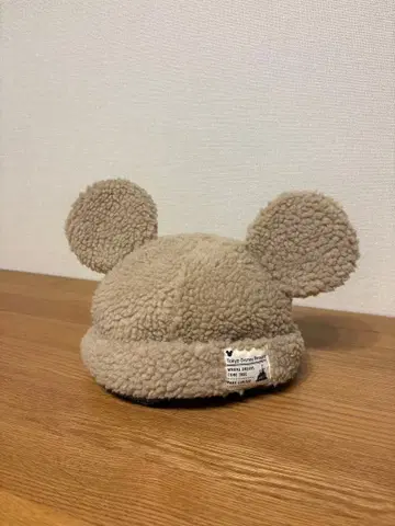 디즈니 미키 귀도리 모자 베이지