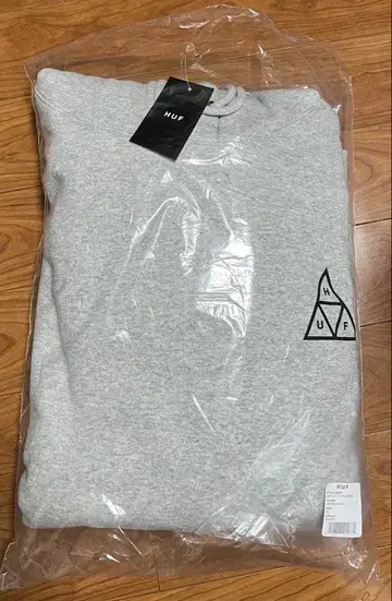 HUF 그레이 후드 부착 후드티