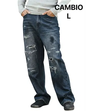 새상품 CAMBIO (칸비오) 릴랙스 실루엣 스트레이트 데님 팬츠