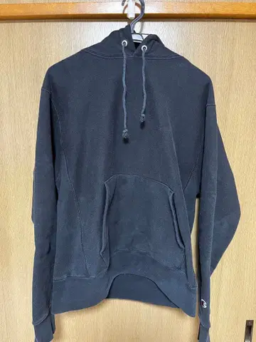 Champion 다크 그레이 후드 부착 후드티 리버스 웨이브