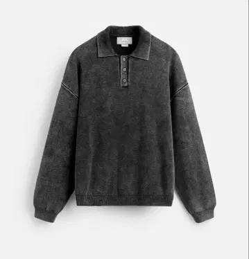 ZARA 워시 가공 니트 피케 셔츠