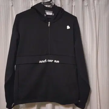 블랙 후드 부착 후드티 and per se