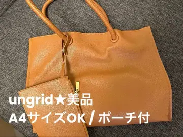 Ungrid 언그리드 토트백 브라운 A4 수납 가능 파우치 포함