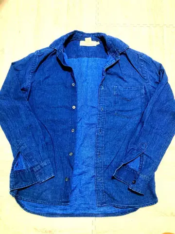 다크 네이비 데님 긴팔 셔츠