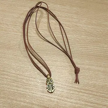 나걸 목걸이 브라스 가죽