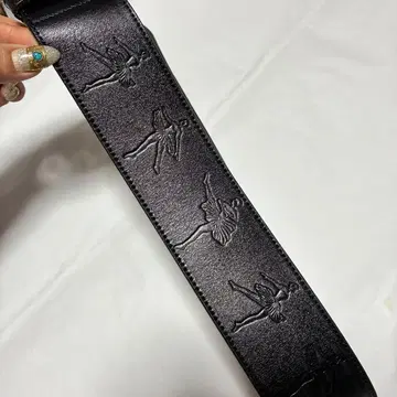 발레리나 발레 댄스 벨트 블랙 인조 가죽 엠보