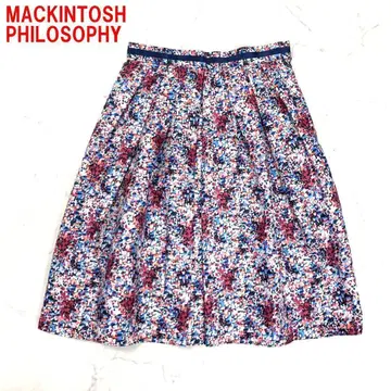 A6428 맥킨토시 철학 미디 스커트 플레어 보라색 34