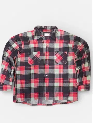 60s 70s 플란넬 셔츠 빈티지 프린트 플란넬 셔츠 좋은 배색 박스