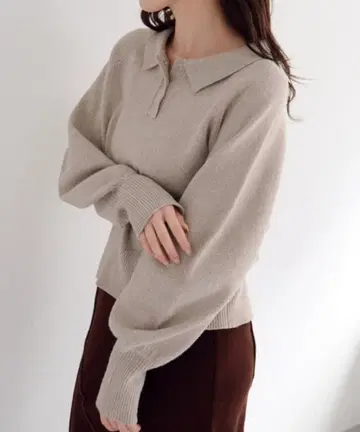 Kastane 커브 슬리브 폴로 니트