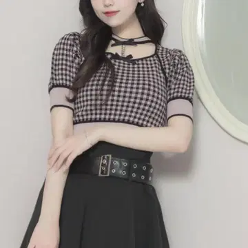 비쥬 초커 포함 케이프 니트 pium