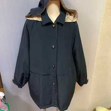 새상품급 네이비 후드 부착 코트