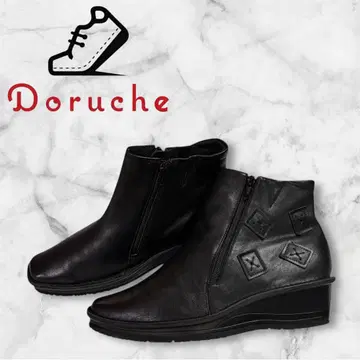 [컨디션 최상] Doruche 돌체 블랙 웨지솔 부츠