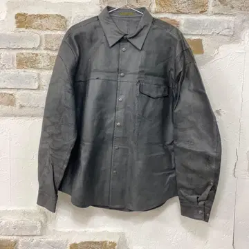 새상품급 돈피 PRIDE 블랙 가죽 셔츠 메쉬 디자인 X L