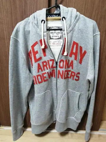 REPLAY 그레이 집업 후드티 M