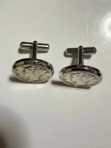 SUN-EAGLE 코인 디자인 커프스링크 1943년 실버 코인