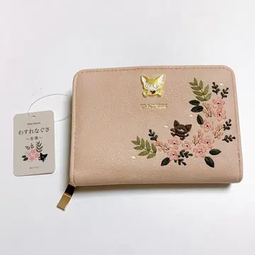 [새상품] 베베다얀 핑크 꽃과 동물 자수 이단 접이식 지갑